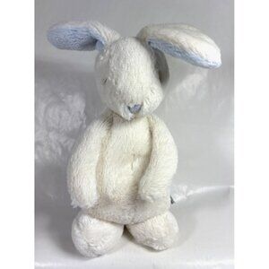 Little Jellycat London Bunny Rabbit White Blue Bobtail Plush Rattle 8"
